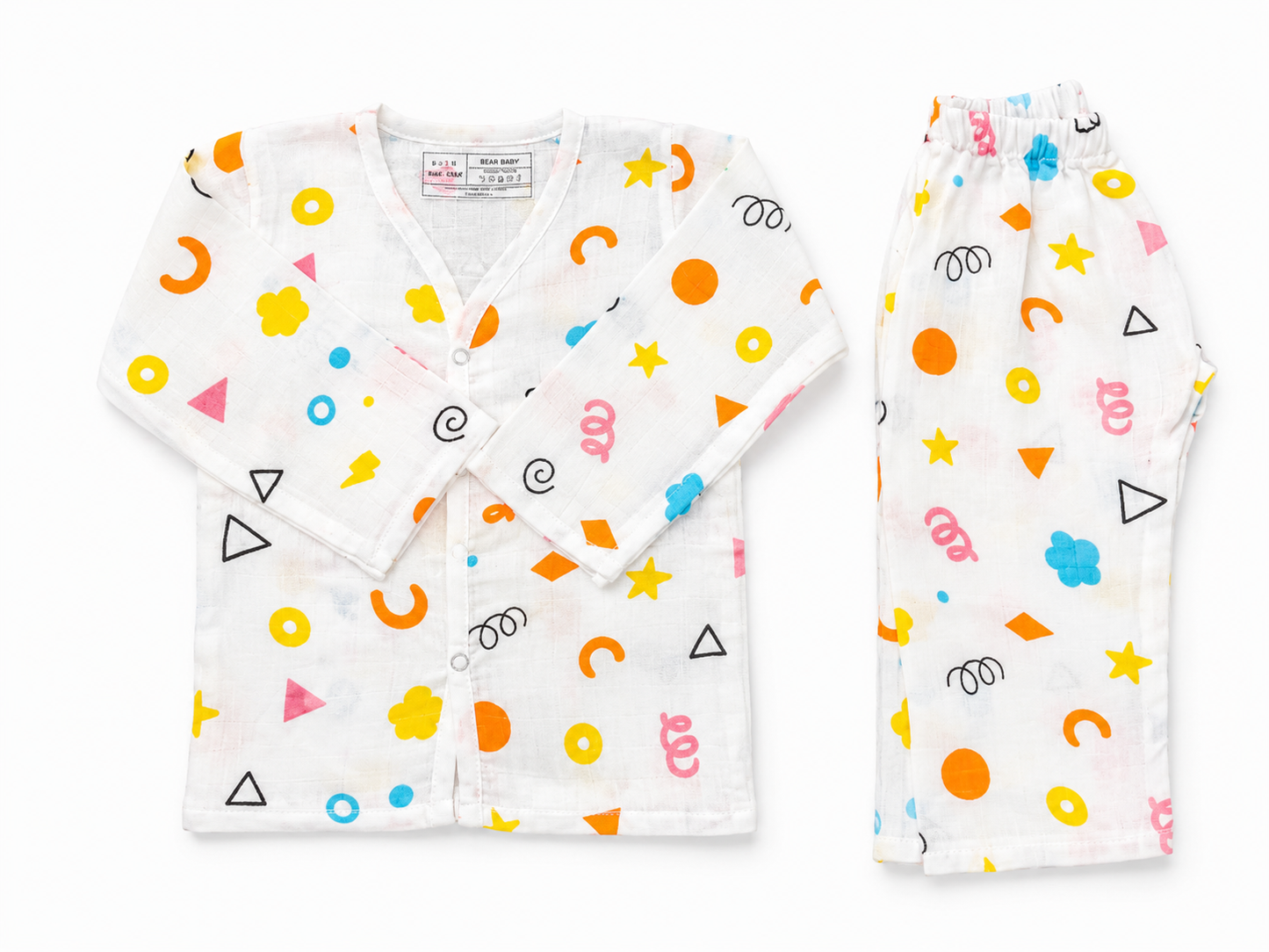 Organic Baby Night Suit 9M-12M | Shape Print