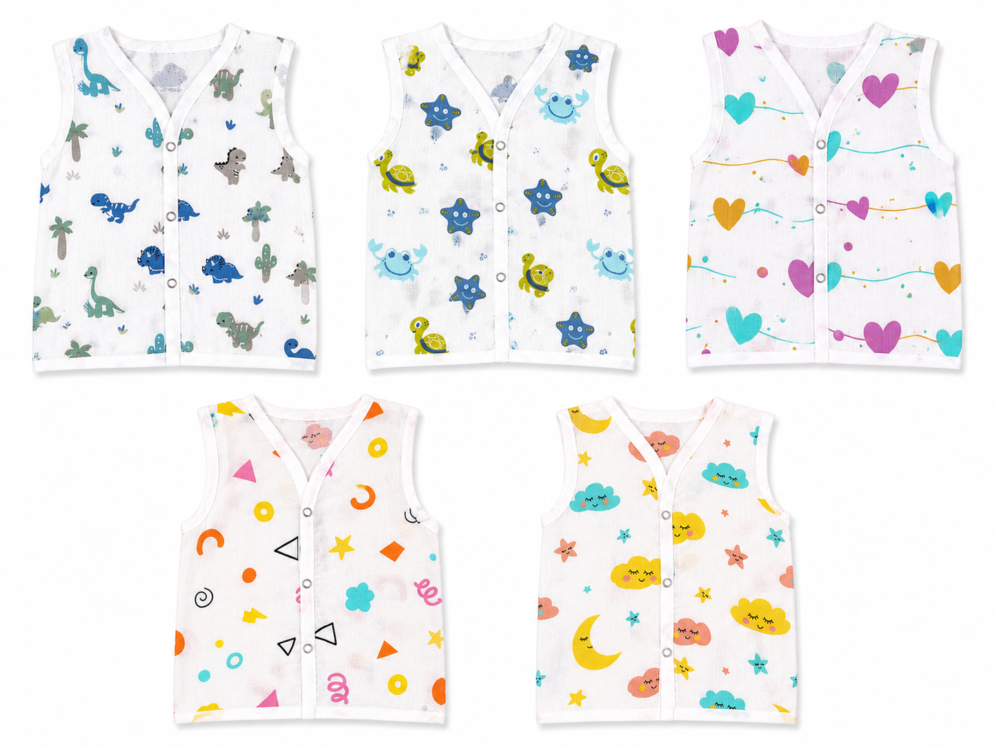 Cotton Baby Outfit Pack 5 0M-3M | Assorted Prints