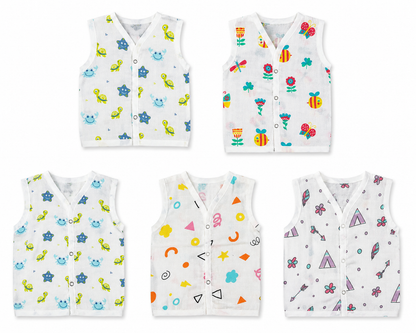 Newborn Muslin Jhabla 0-3M Pack 5 | Cloud Prints