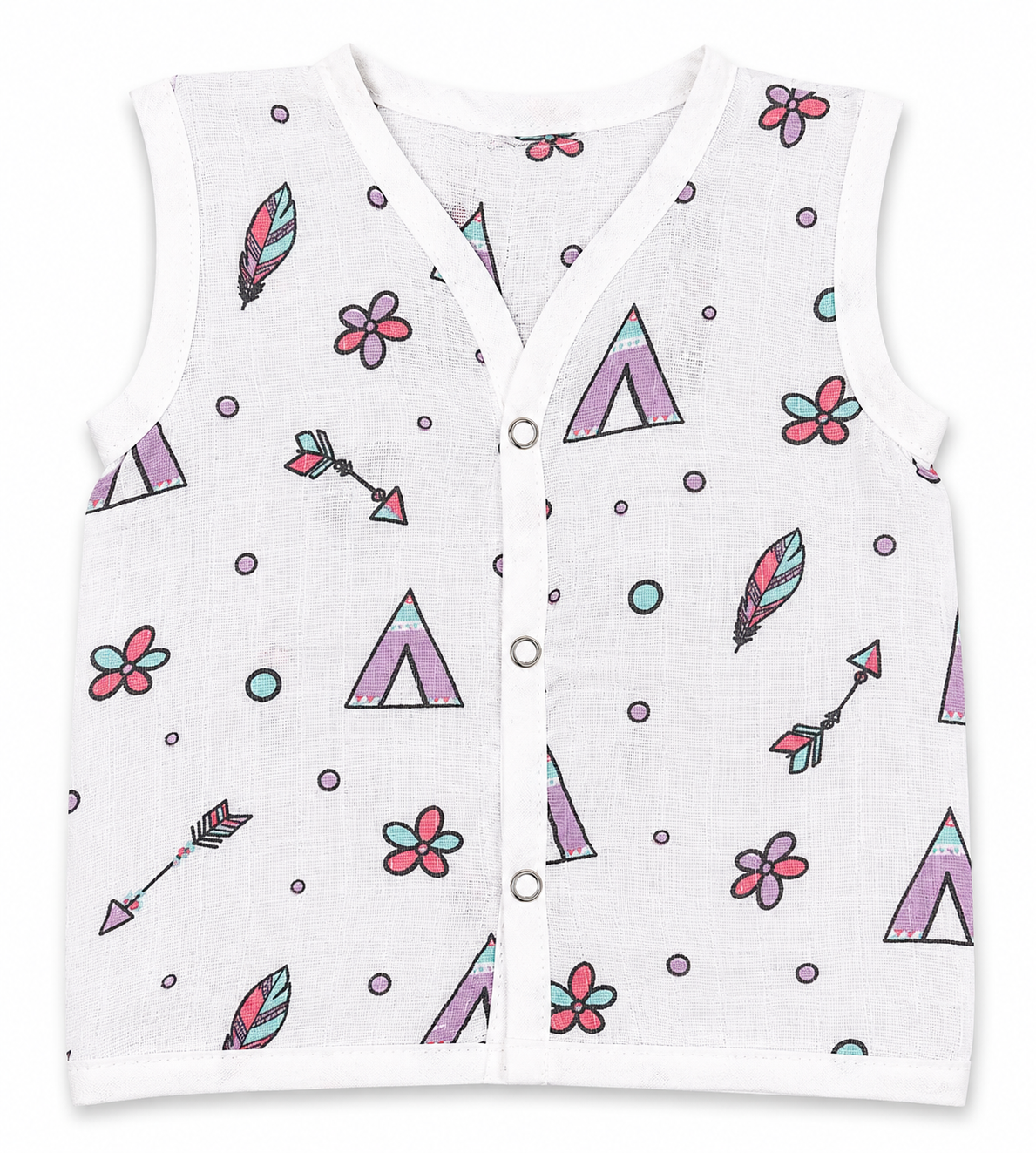 Newborn Muslin Jhabla 0-3M Pack 5 | Cloud Prints