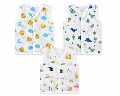 Cotton Newborn Jhabla Pack of 3 – Soft & Breathable | Size 3–6 Months