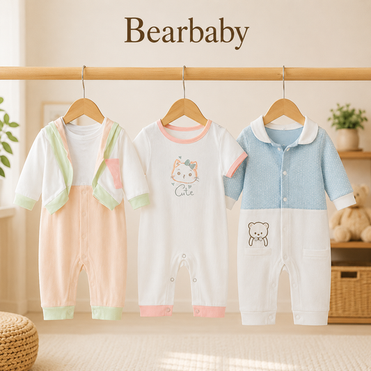 Baby Jumpsuit Combo Pack 3 6M-9M | ASSORTED PRINTS 4
