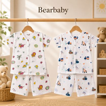 Baby Cotton Pajama Set 6M-9M | Combo Pack-2