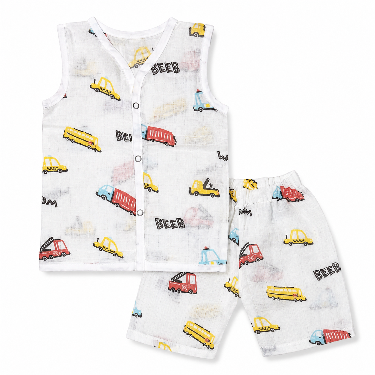 Baby Muslin Set 3M-6M | Truck Print