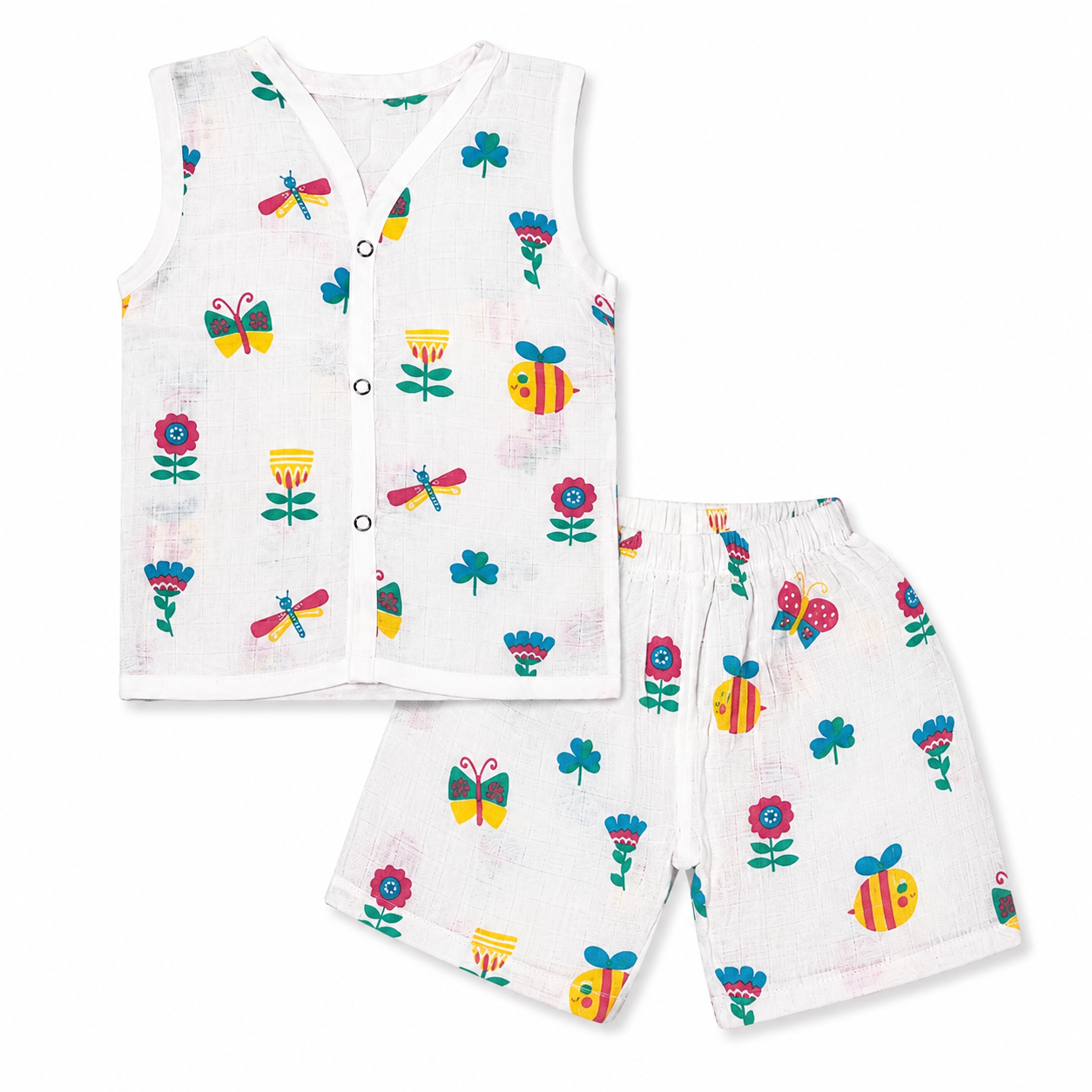 Muslin Baby Outfit 3M-6M | Bee Print