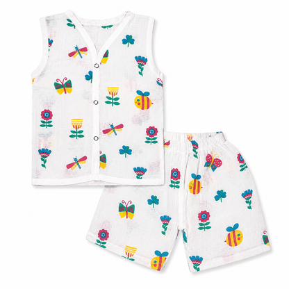 Muslin Baby Outfit 3M-6M | Bee Print