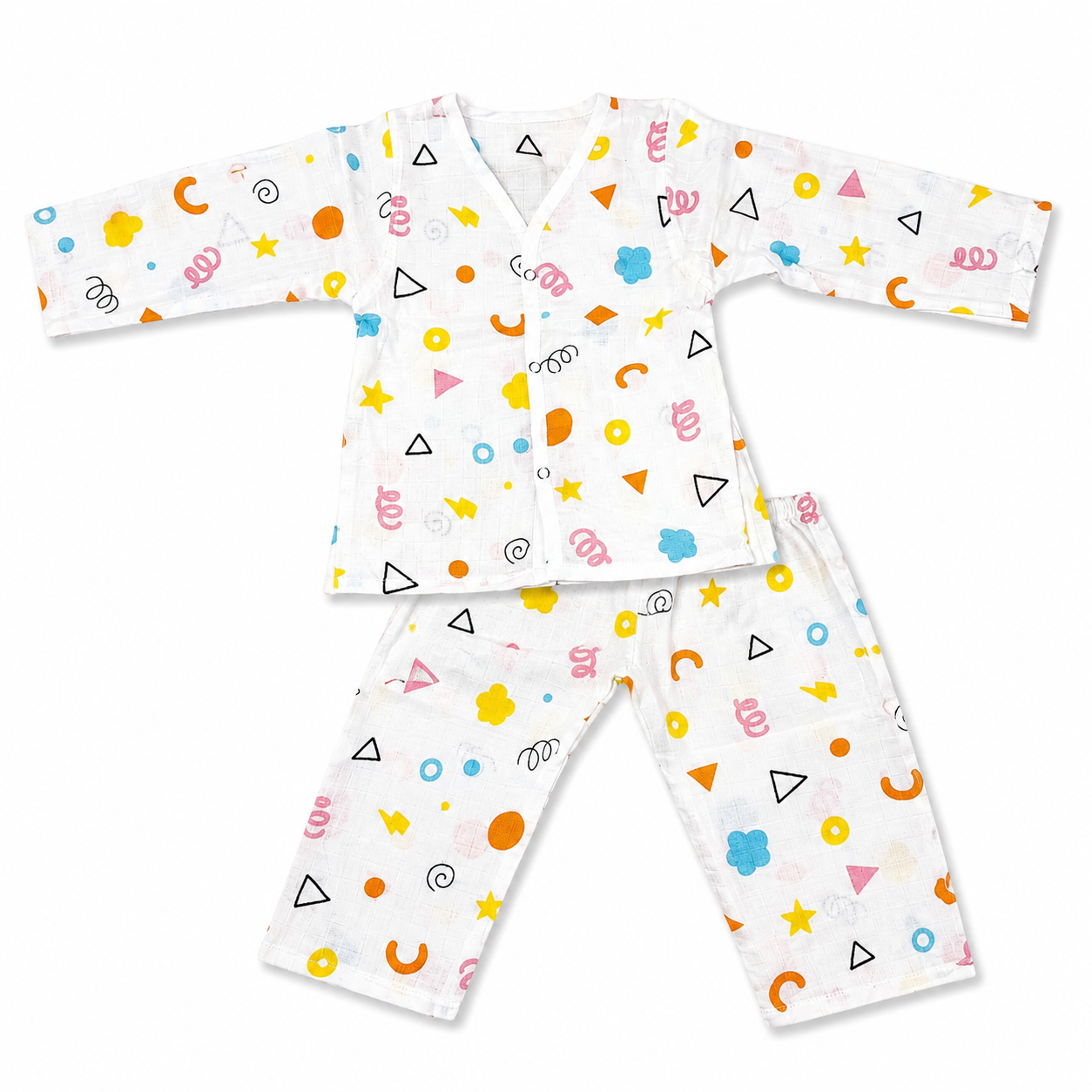 Organic Baby Night Suit 9M-12M | Shape Print
