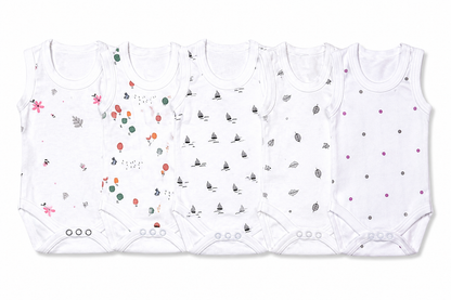 Cotton newborn jumpsuit combo pack of 6 for 0M-3M babies with assorted prints