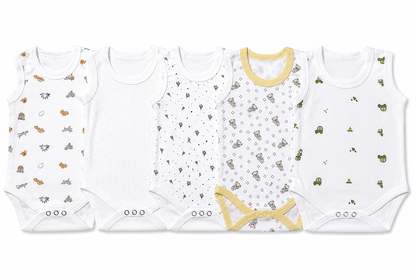Soft newborn baby outfit combo pack of 6 for 0M-3M babies with assorted prints