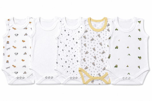 Soft newborn baby outfit combo pack of 6 for 0M-3M babies with assorted prints