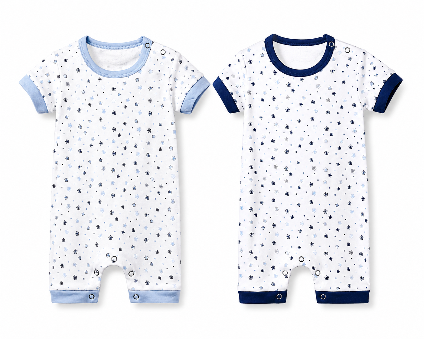 Soft cotton toddler romper combo pack for 9M-12M babies with Assorted Prints