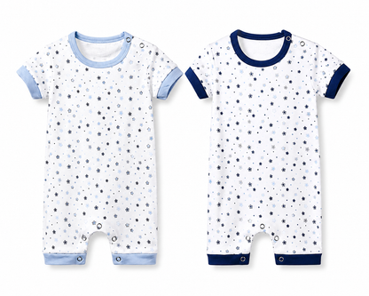 Soft cotton toddler romper combo pack for 9M-12M babies with Assorted Prints