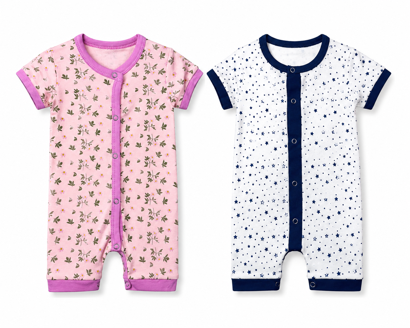 Baby polo romper combo pack of 2 for 9M-12M babies with Assorted Prints