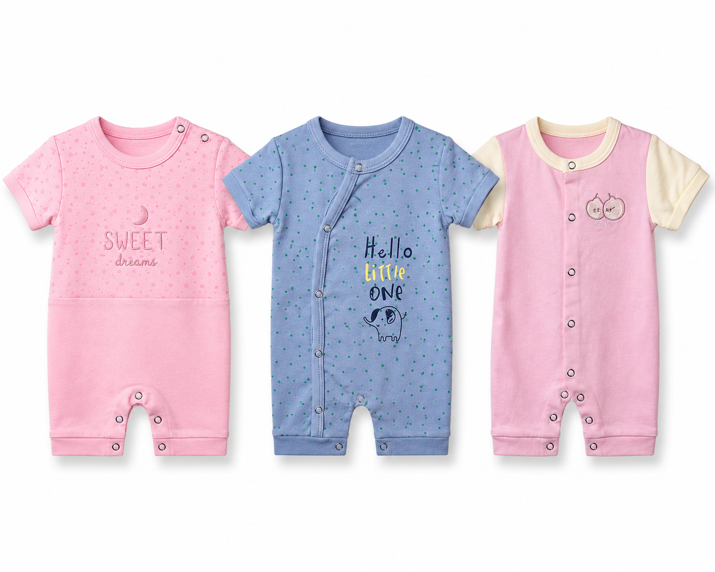 Premium toddler jumpsuit combo pack for 6M-9M babies with assorted stylish prints