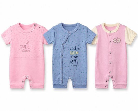 Premium toddler jumpsuit combo pack for 6M-9M babies with assorted stylish prints