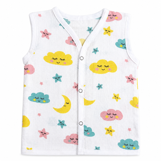 Newborn Muslin Jhabla 0-3M Pack 5 | Cloud Prints