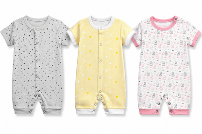Premium toddler jumpsuit combo pack for 6M-9M babies with assorted stylish prints