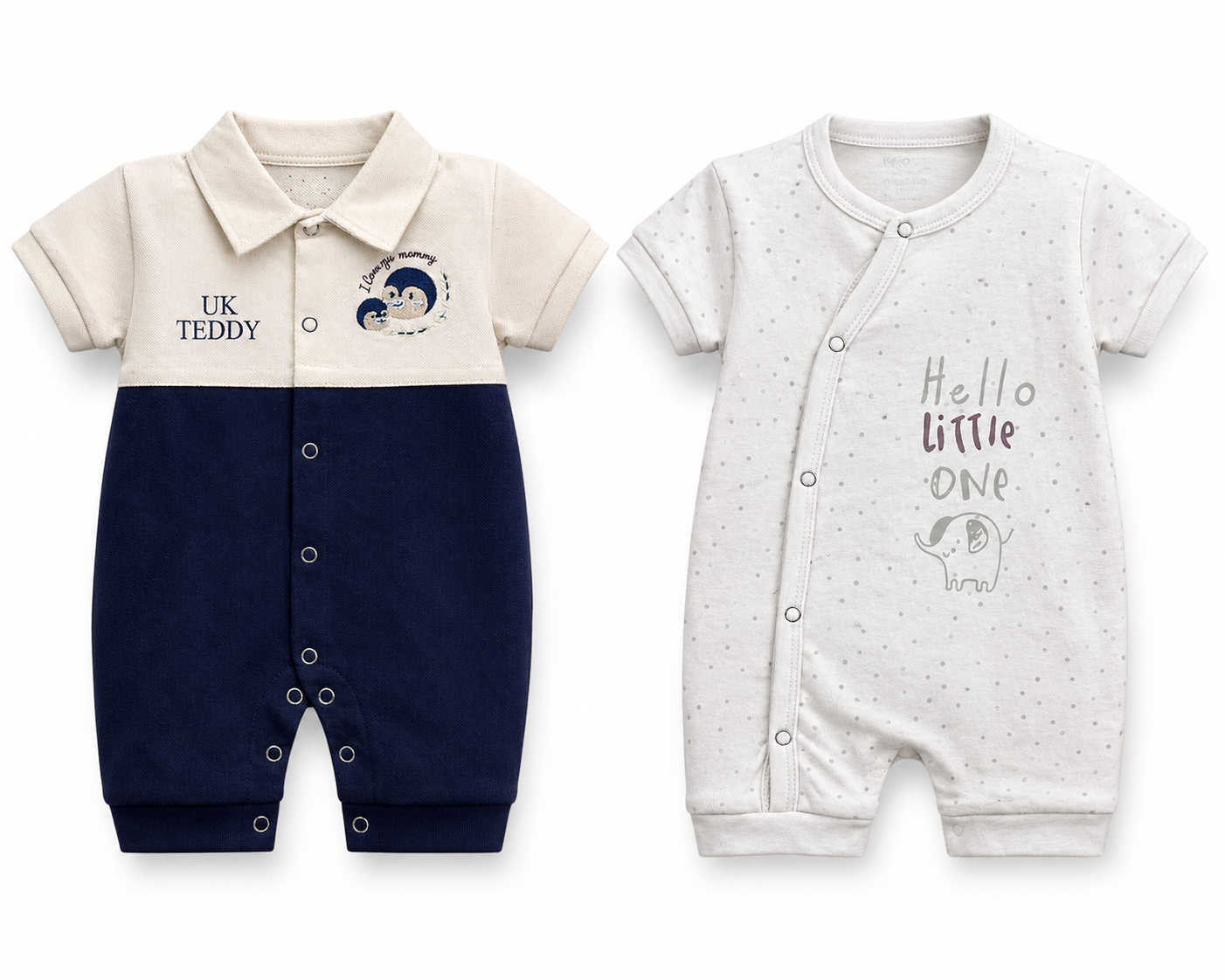 Baby jumpsuit combo pack of 2 for 9M-12M babies with Assorted Prints 1