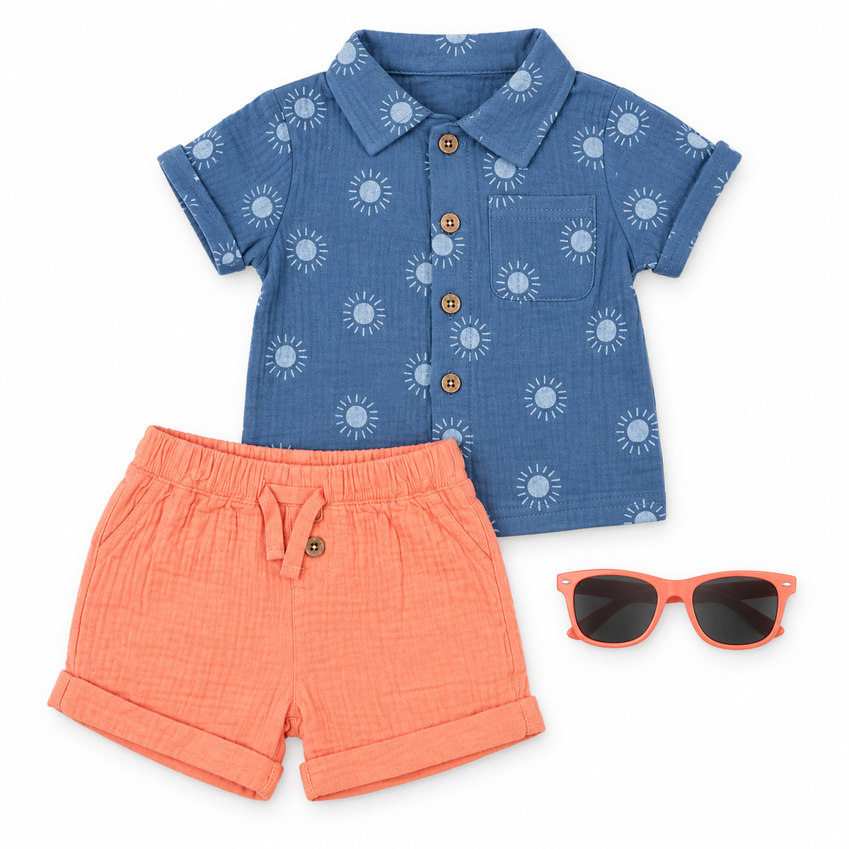 Bearbaby Navy Classic Baby Shirt & Shorts Set | 12M-24M --4