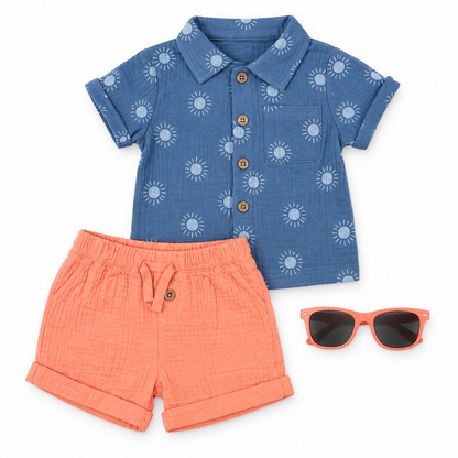 Bearbaby Navy Classic Baby Shirt & Shorts Set | 12M-24M --4