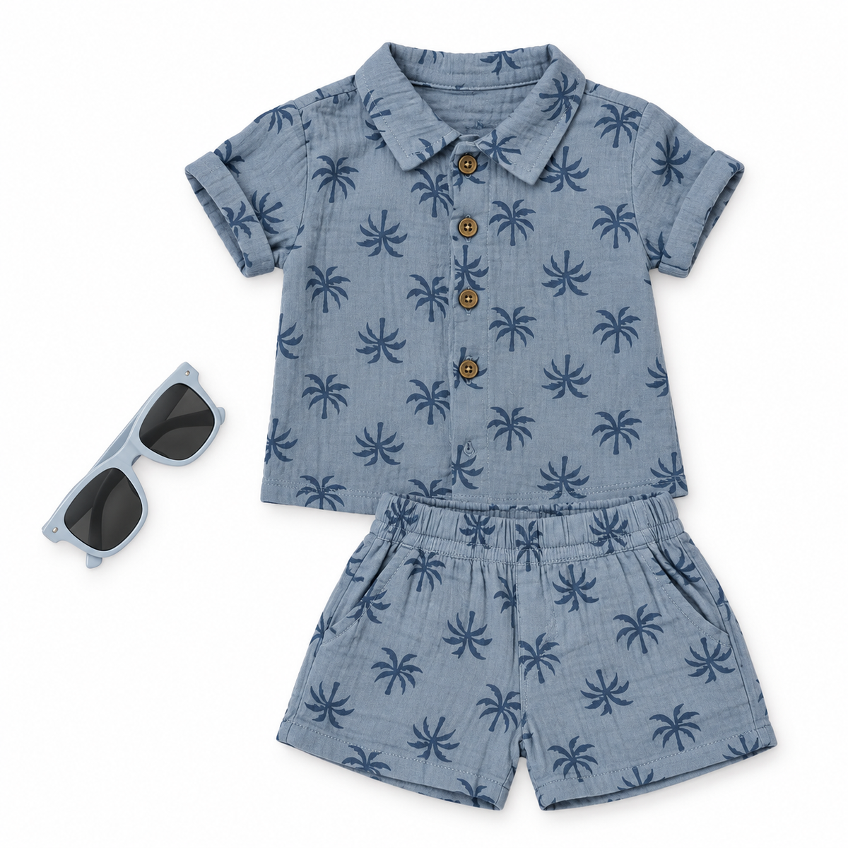 Bearbaby Navy Classic Baby Shirt & Shorts Set | 12M-24M --4