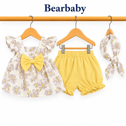 Bearbaby Yellow Lemon Baby Shirt & Shorts Set | 3M–18M--0