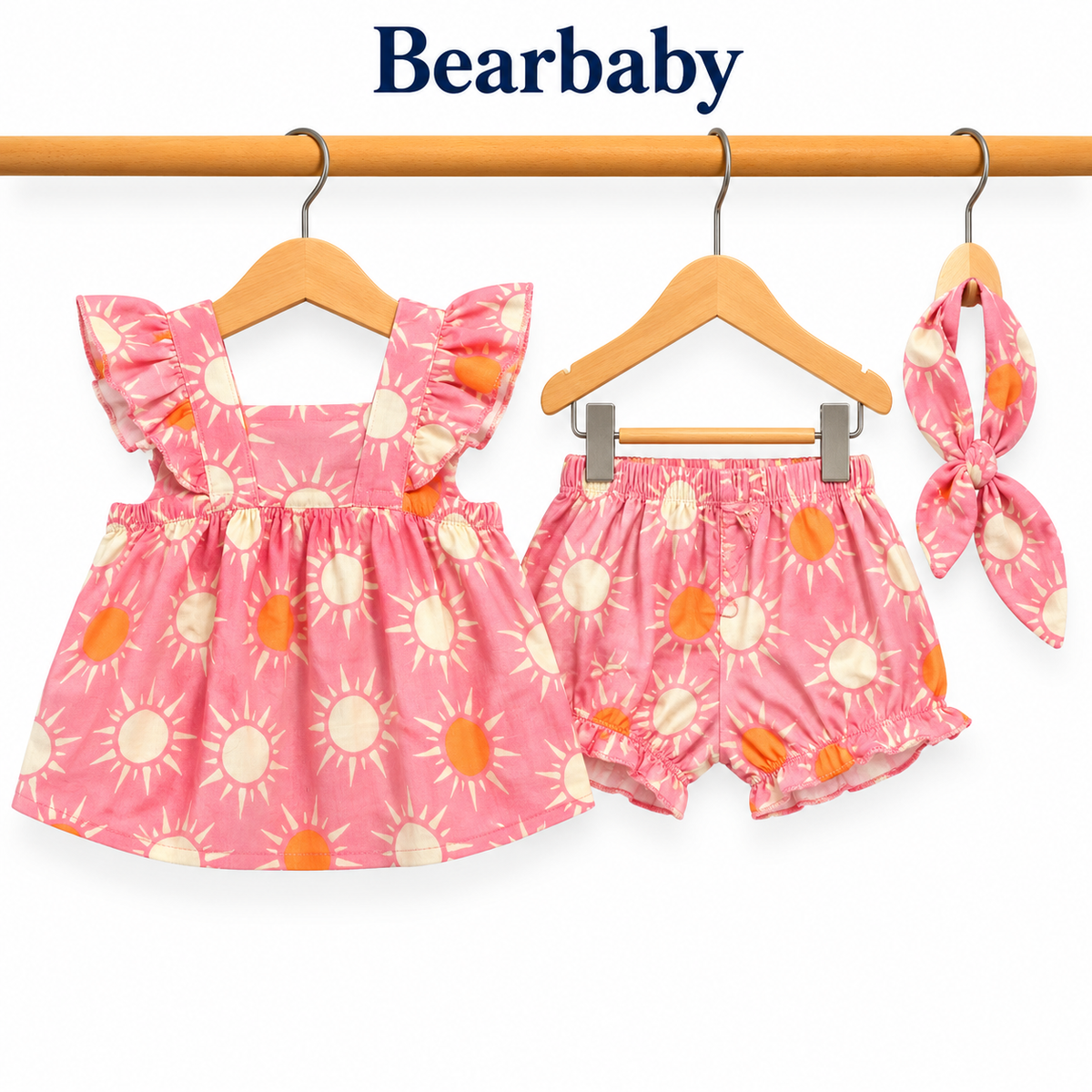 Bearbaby Sage Green Baby Girls Top & Bloomers Set | 3M–18M   --2