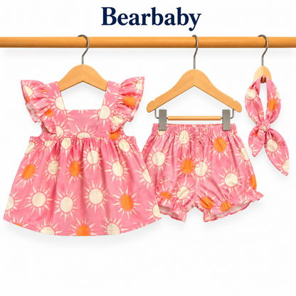 Bearbaby Sage Green Baby Girls Top & Bloomers Set | 3M–18M   --2