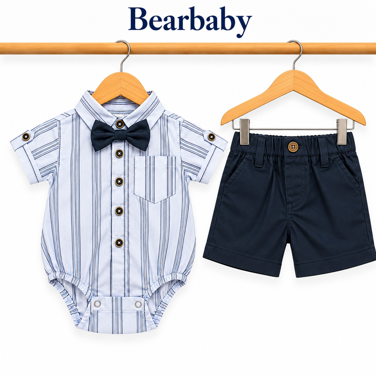 Bearbaby Tropical Leaves Baby Shirt & Shorts Set | 3M–24M  1