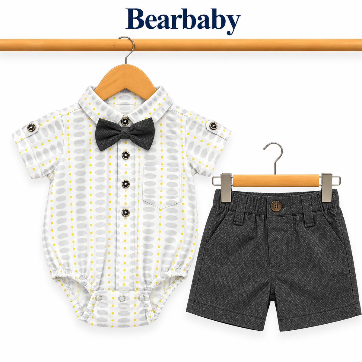 Bearbaby Tropical Leaves Baby Shirt & Shorts Set | 3M–24M  1