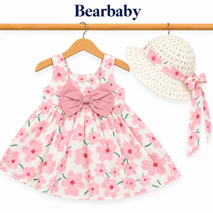 Bearbaby Blue Floral Baby Girls Dress with Hat Set | 6 Months–3 Years  --9