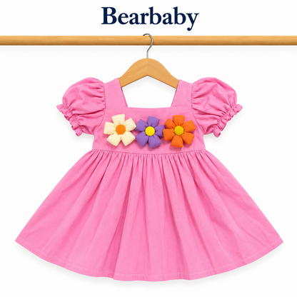Bearbaby Pink Floral Bow Baby Girls Party Dress | 6 Months–3 Years  --12