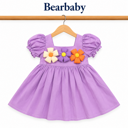 Bearbaby Pink Floral Bow Baby Girls Party Dress | 6 Months–3 Years  --12
