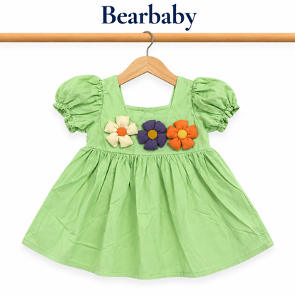 Bearbaby Pink Floral Bow Baby Girls Party Dress | 6 Months–3 Years  --12