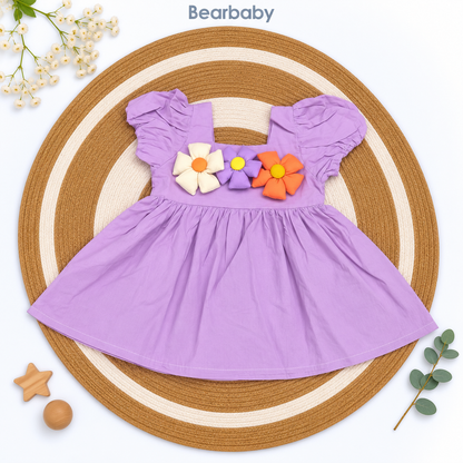 Bearbaby Pink Floral Bow Baby Girls Party Dress | 6 Months–3 Years  --12