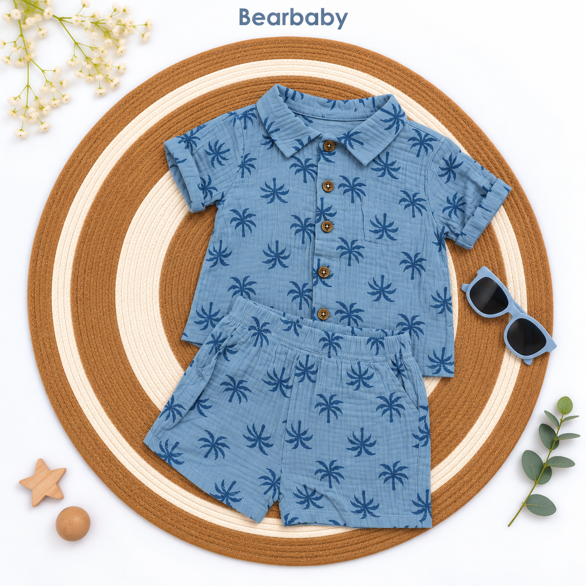 Bearbaby Navy Classic Baby Shirt & Shorts Set | 12M-24M --4