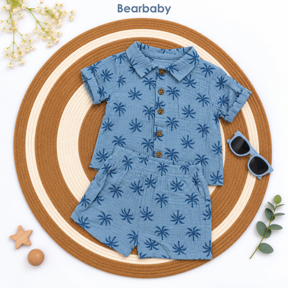 Bearbaby Navy Classic Baby Shirt & Shorts Set | 12M-24M --4