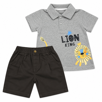 Bearbaby Boys Polo T-Shirt & Shorts Set – Casual Summer Outfit for Toddlers