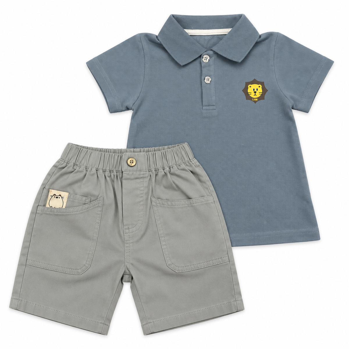 Bearbaby Boys Polo T-Shirt & Shorts Set – Casual Summer Outfit for Toddlers