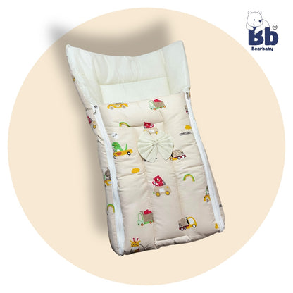 3 in 1 Baby Bed Sleeping Bag & Carry Nest Infant Portable Bassinet for Baby Carrying-Animal Print