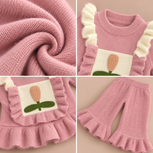 Bearbaby Baby Winter Co-Ord Set | Teddy Bear Full Sleeve Top & Pants---13
