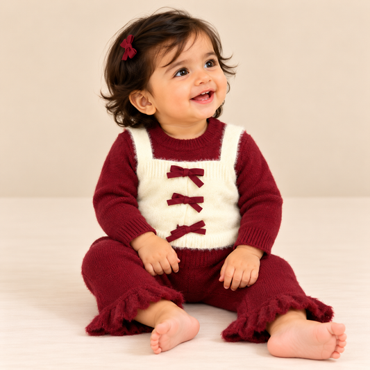 Bearbaby Teddy Bear Baby Winter Outfit Set | Full Sleeve Top & Pants ---12
