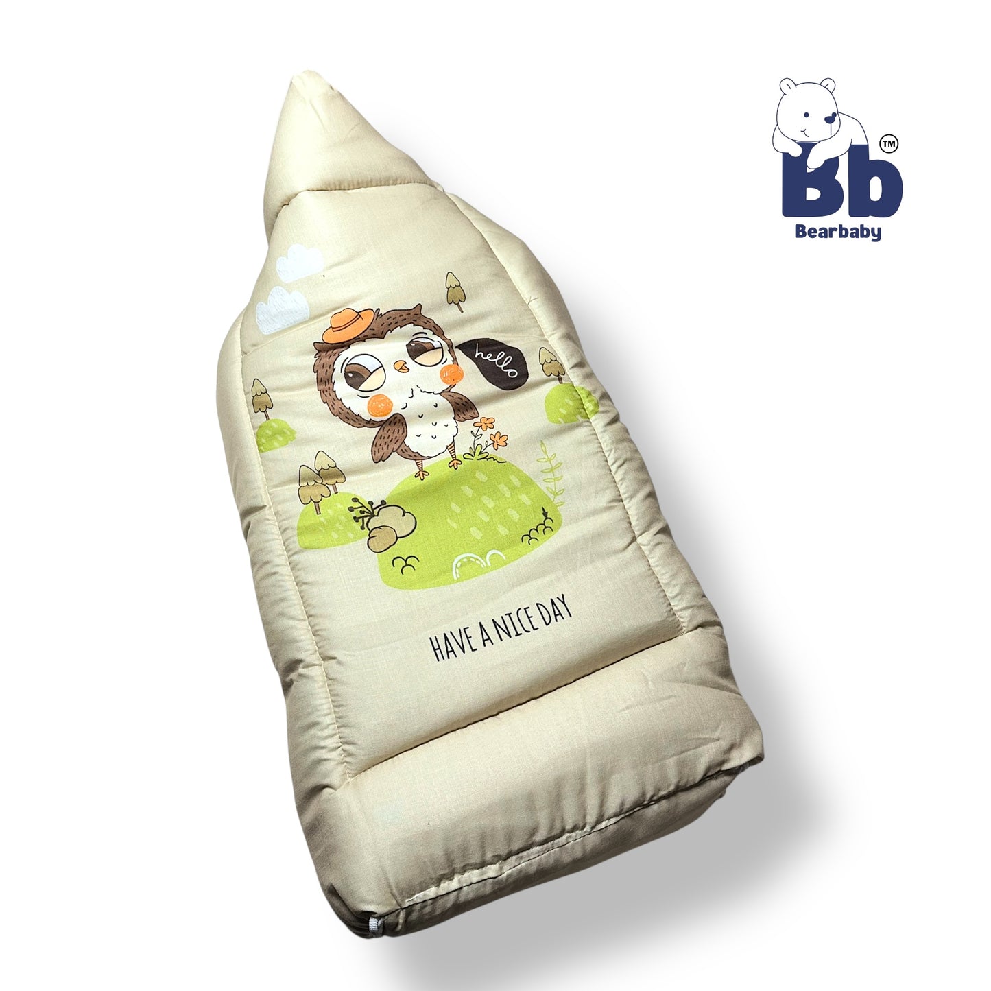 3 in 1 Baby Bed Sleeping Bag & Carry Nest Infant Portable Bassinet for Baby Carrying-owl Print