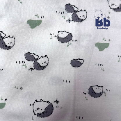 Cotton Knit Hooded Wrapper Size L 76 x B 76 cm - Nap Time Print