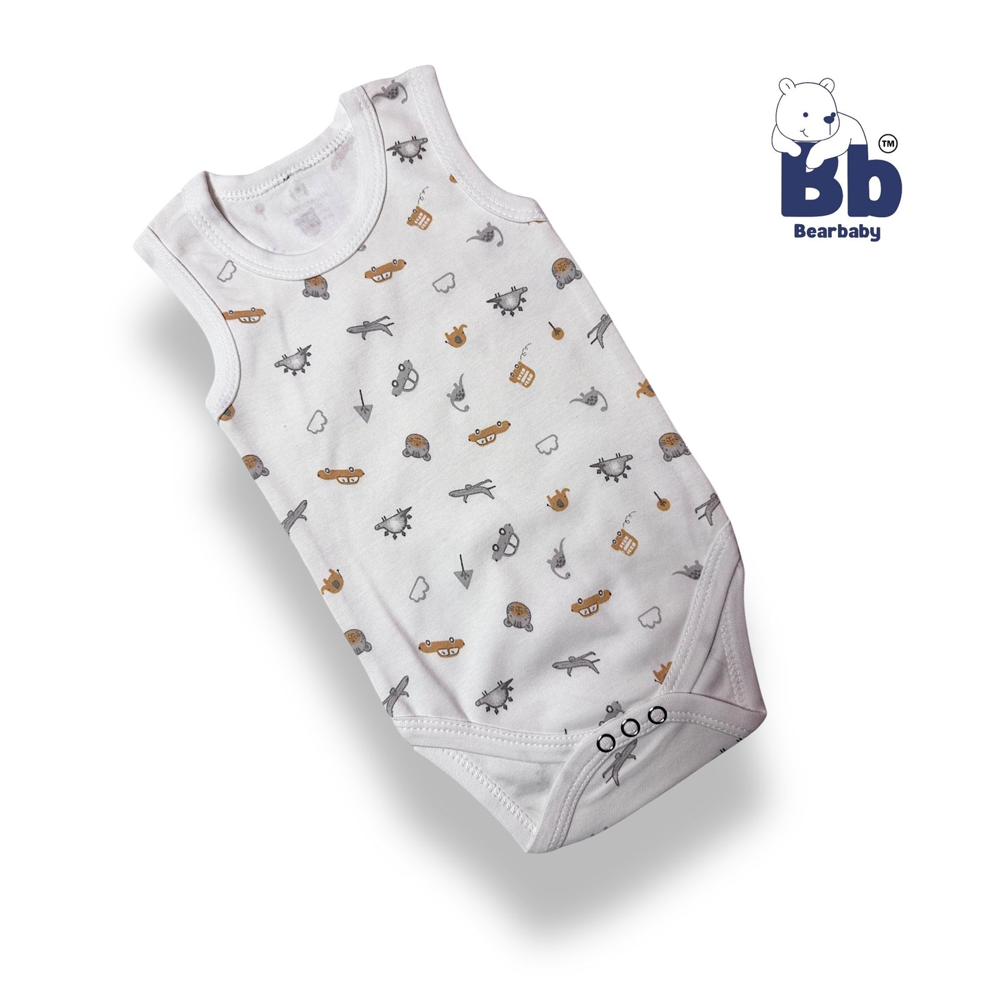 Combo Pack of 6 -Baby Cotton Roamper/UniSex 0m-3m-Assorted Prints-White Shades 1