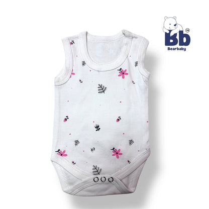 Bear baby Combo Pack of 6 -Baby Cotton Roamper/UniSex 0m-3m-6-Assorted Prints-White shade 4