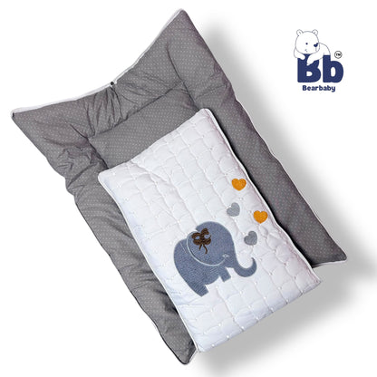Embroidery Premium Baby Sleeping Bag/ Carry Nest/Mattress/Elephant Print