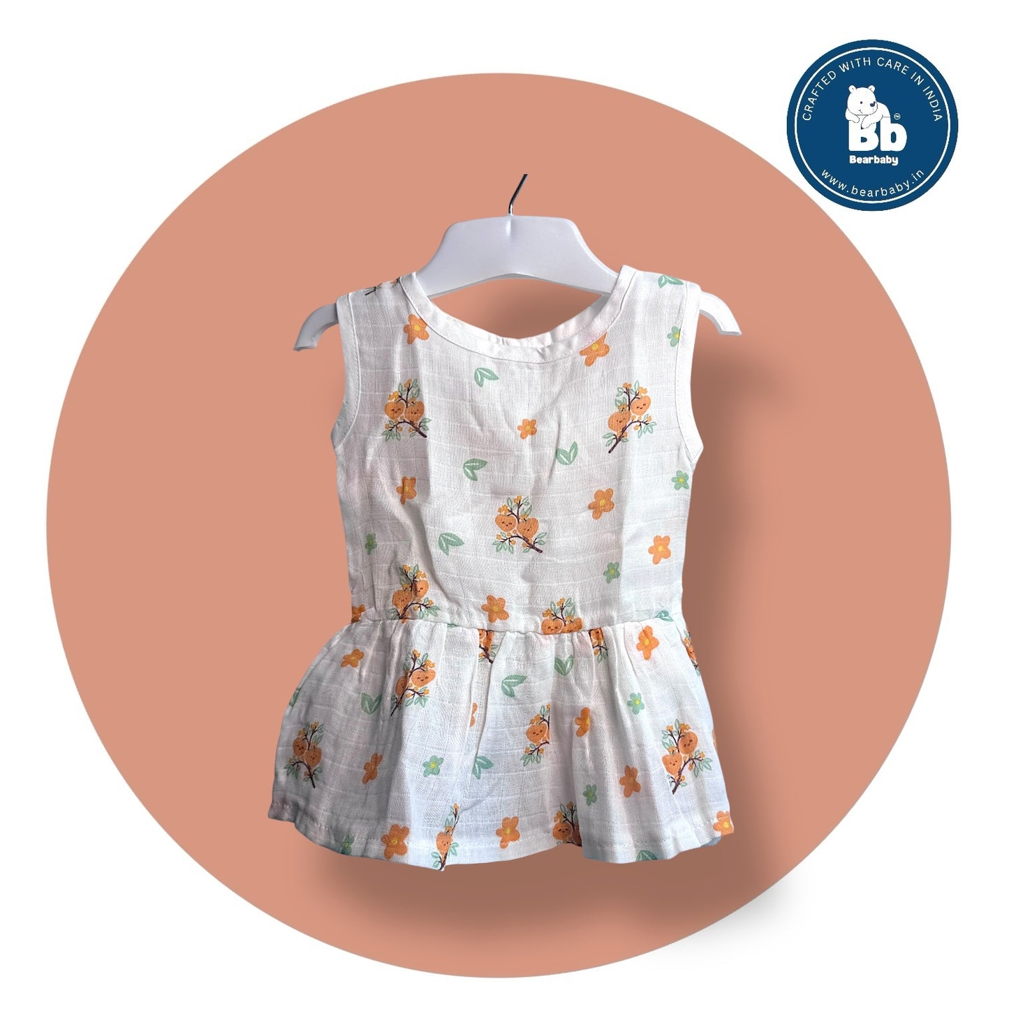 Baby Girl Organic Cotton Sleeveless Frock-Size(3M-6M)-Pack of 3-Assorted Prints 2