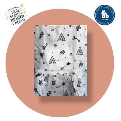 Baby Girl Organic Cotton Sleeveless Frock-Size(3M-6M)-Pack of 3-Assorted Prints 3