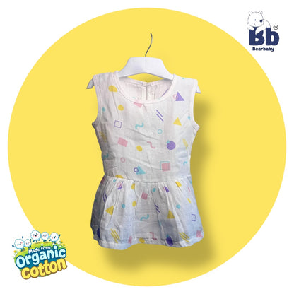 Baby Girl Organic Cotton Sleeveless Frock-Size6M-12M-Combo Pack of 3-Assorted Prints 3